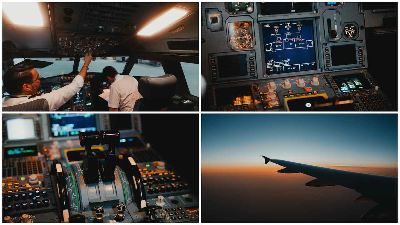 Beond Business Airline Flug München auf die Malediven Reisetipps_Airbus A319 Cockpit mit Piloten